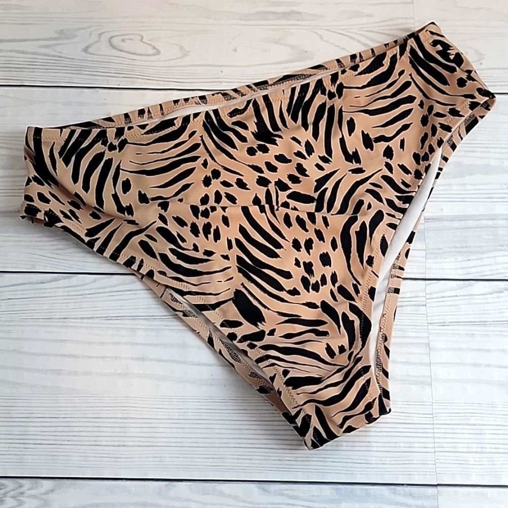 Shade & Shore bikini bottom separates animal print Women's Size L